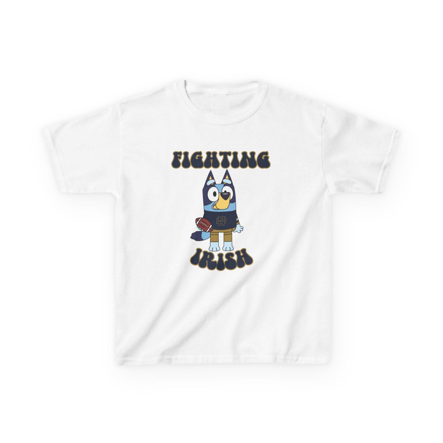 Bluey Fighting Irish Design College Football Youth Tee