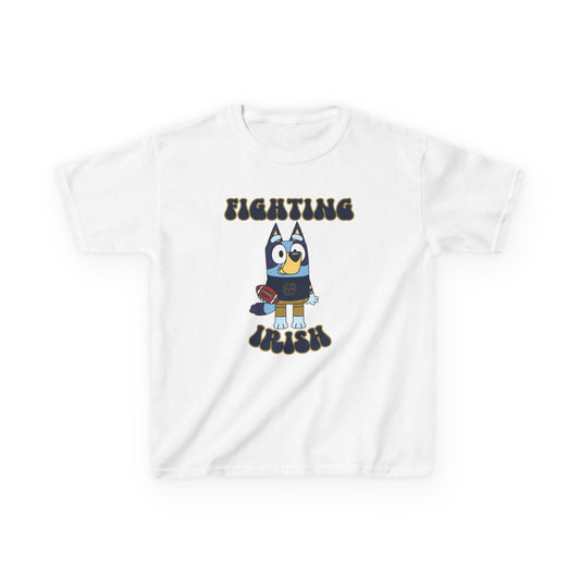 Bluey Fighting Irish Design College Football Youth Tee