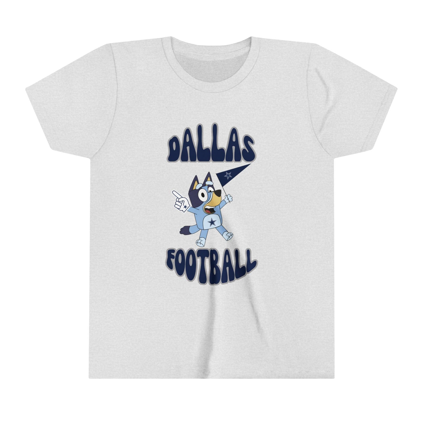 Youth Bluey Design Dallas Cowboys Football -Inspired T-Shirt