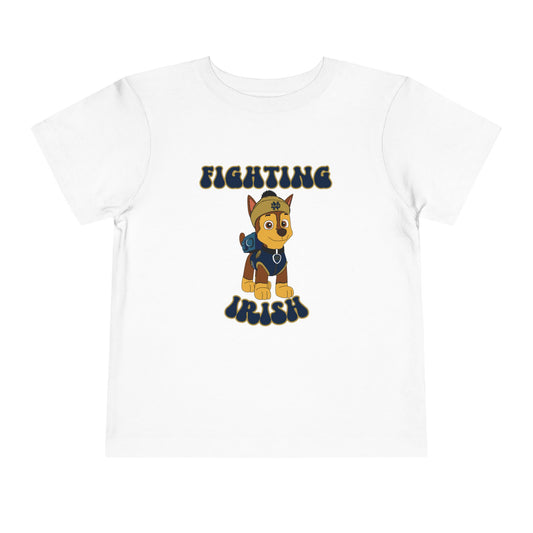 Chase Paw Patrol Fighting Irish College Football Design Toddler Tee