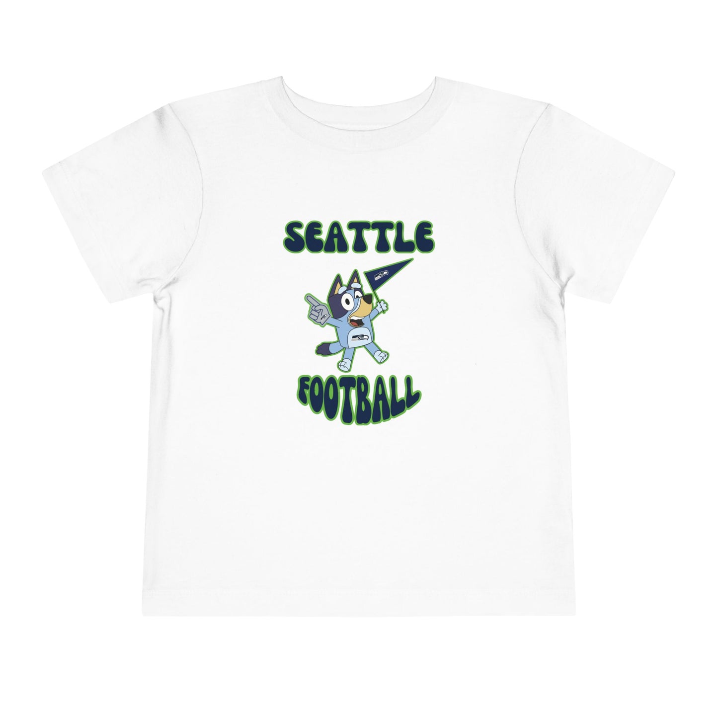 Toddler Bluey Design Seattle Seahawks Football -Inspired T-Shirt