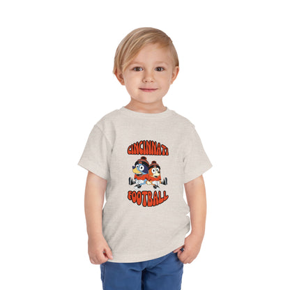 Toddler Bluey & Bingo Design Cincinnati Bengals Football - Inspired T-Shirt