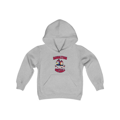 Youth Bluey & Bingo Design Texans Football - Inspired Heavy Blend Hooded Sweatshirt