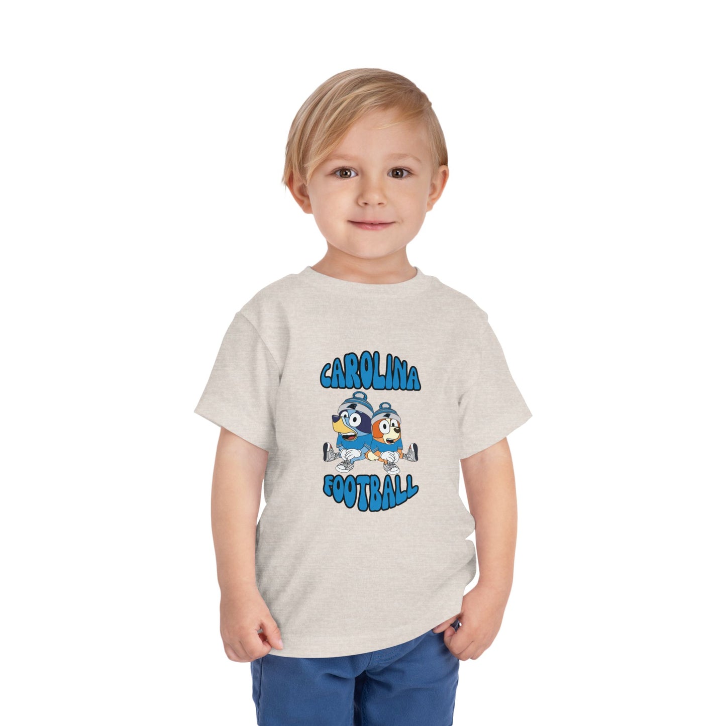 Toddler Tee - Bluey & Bingo Carolina Panthers Football T-Shirt