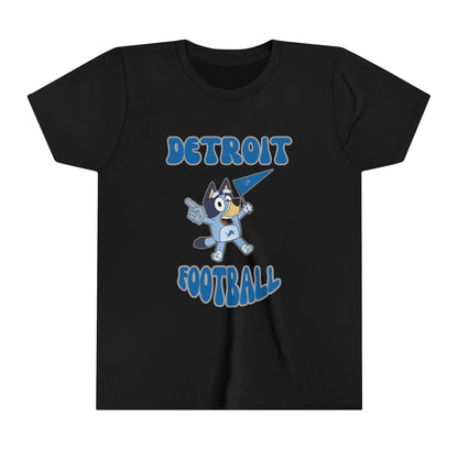 Youth Bluey Design Detroit Lions Football -Inspired T-Shirt