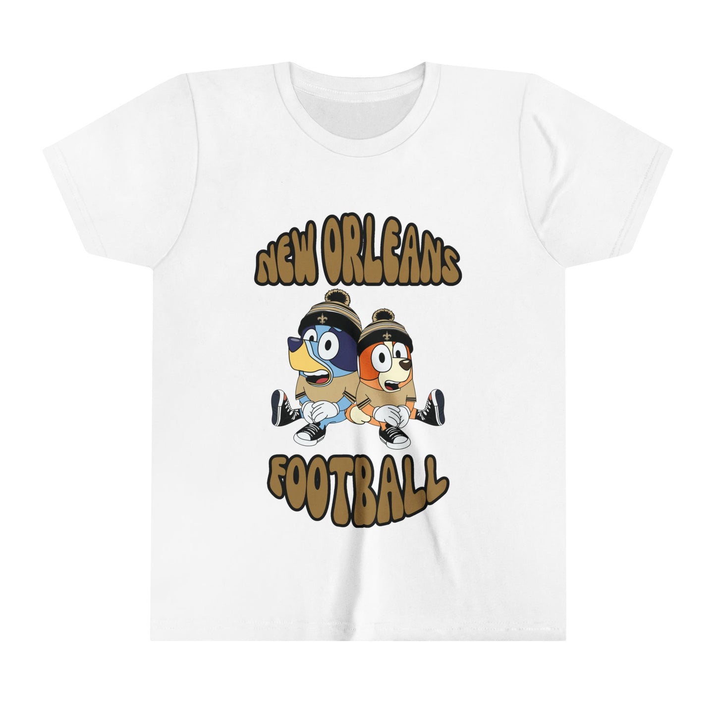 Youth Bluey & Bingo Design Saints Football - Inspired T-Shirt