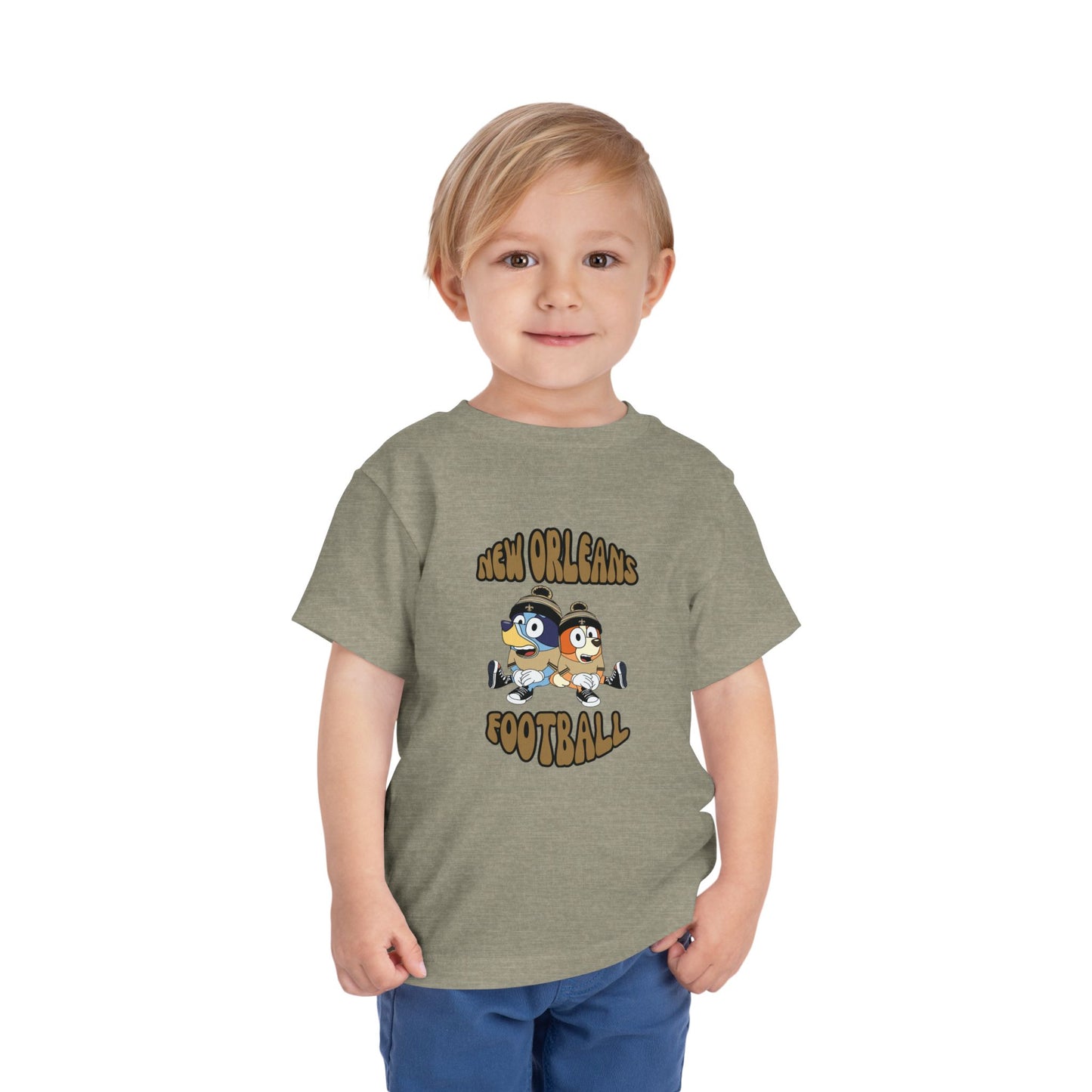 Toddler Bluey & Bingo Design Saints Football - Inspired T-Shirt