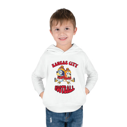 Toddler Bluey & Bingo Design Kansas City Chiefs Football - Inspired Pullover Fleece Hoodie