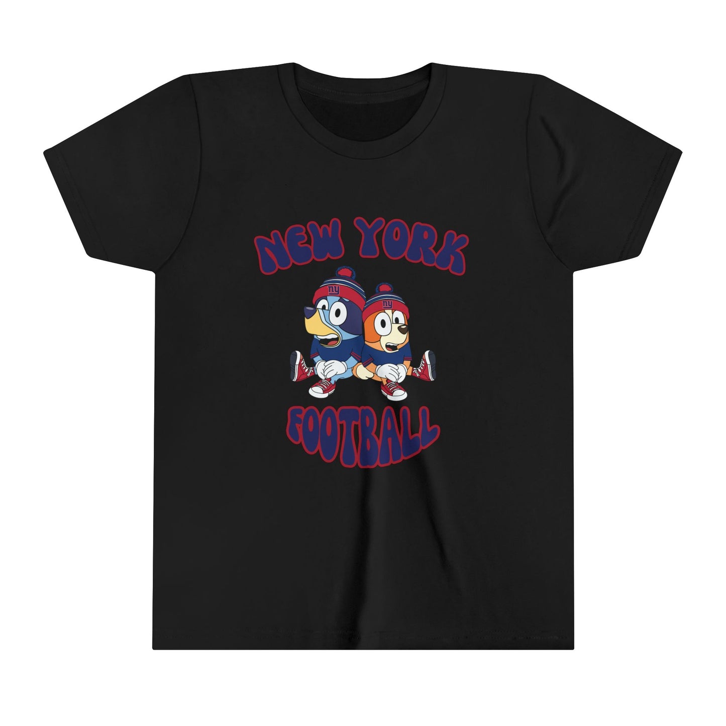 Youth Bluey & Bingo Design New York Giants Football - Inspired T-Shirt