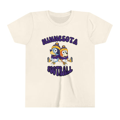 Youth Bluey & Bingo Design Vikings Football - Inspired T-Shirt