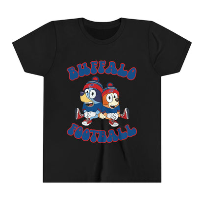 Youth Bluey & Bingo Design Bills Football - Inspired T-Shirt