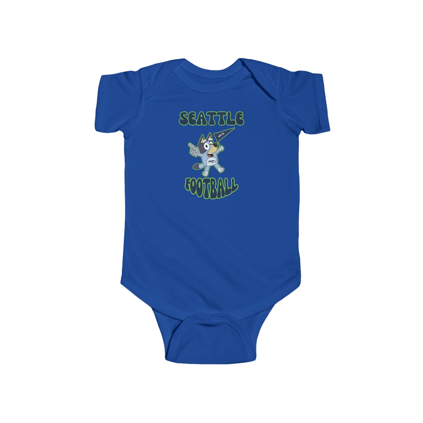 Infant Bluey Design Seattle Seahawks Football -Inspired Bodysuit