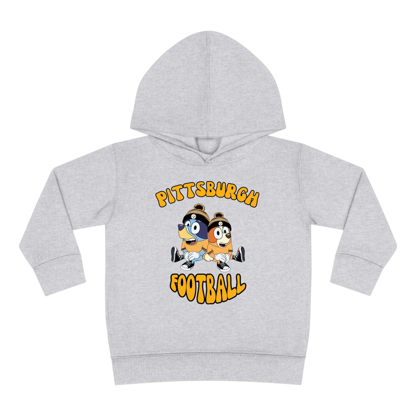 Toddler Bluey & Bingo Design Pittsburgh Steelers Football - Inspired Pullover Fleece Hoodie