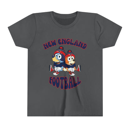 Youth Bluey & Bingo Design Patriots Football - Inspired T-Shirt