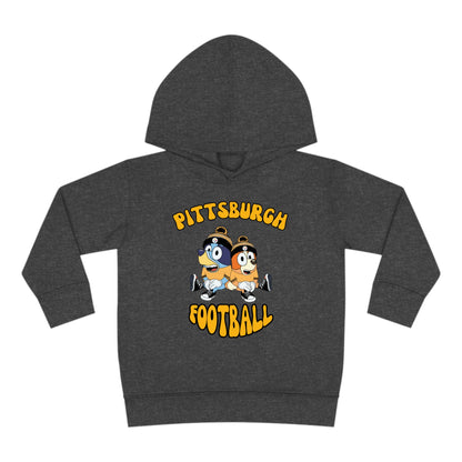 Toddler Bluey & Bingo Design Pittsburgh Steelers Football - Inspired Pullover Fleece Hoodie