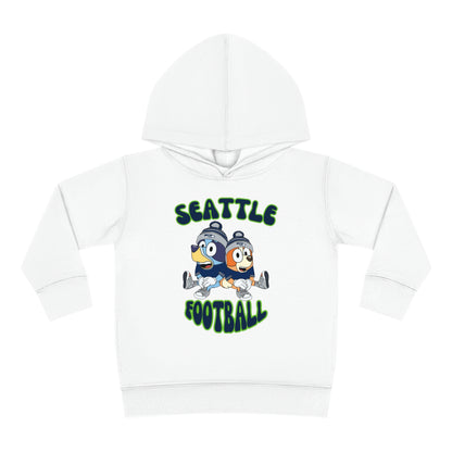 Toddler Bluey & Bingo Design Seahawks Football - Inspired Pullover Fleece Hoodie