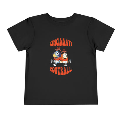 Toddler Bluey & Bingo Design Cincinnati Bengals Football - Inspired T-Shirt