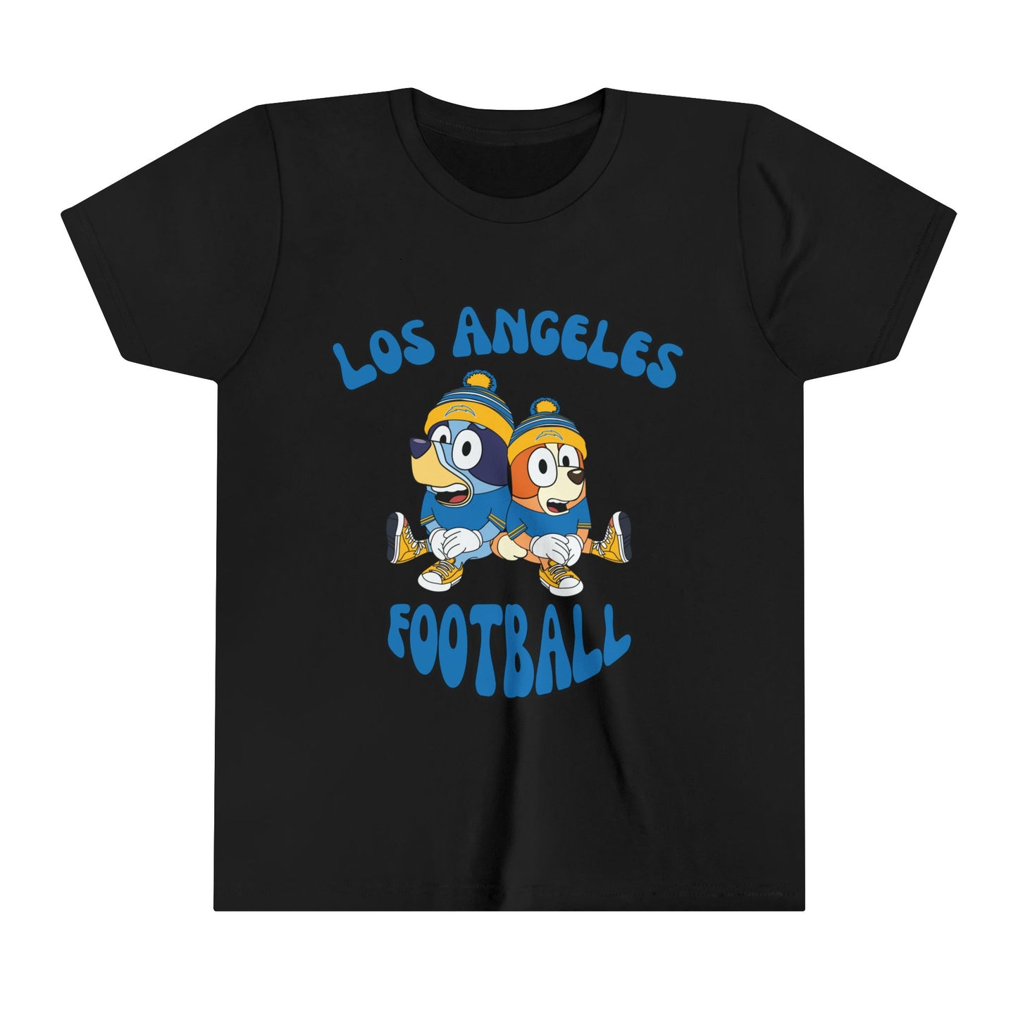 Youth Bluey & Bingo Design Chargers Football - Inspired T-Shirt