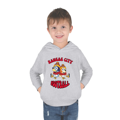 Toddler Bluey & Bingo Design Kansas City Chiefs Football - Inspired Pullover Fleece Hoodie