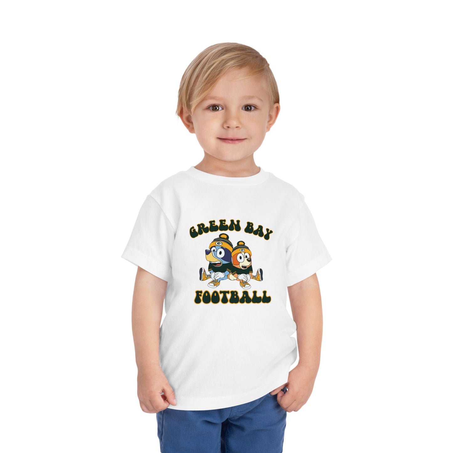 Toddler Bluey & Bingo Design Green Bay Football - Inspired T-Shirt