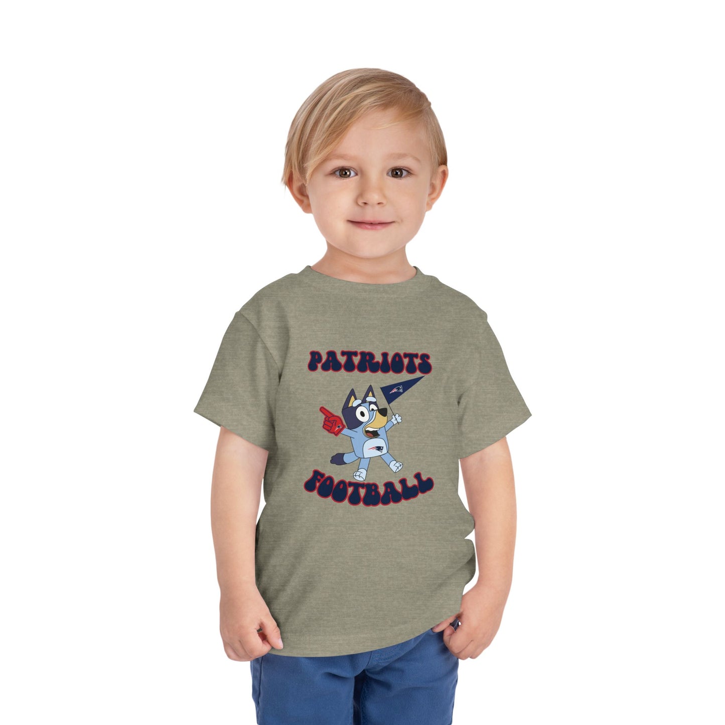 Toddler Bluey Design Patriots Football-Inspired T-Shirt