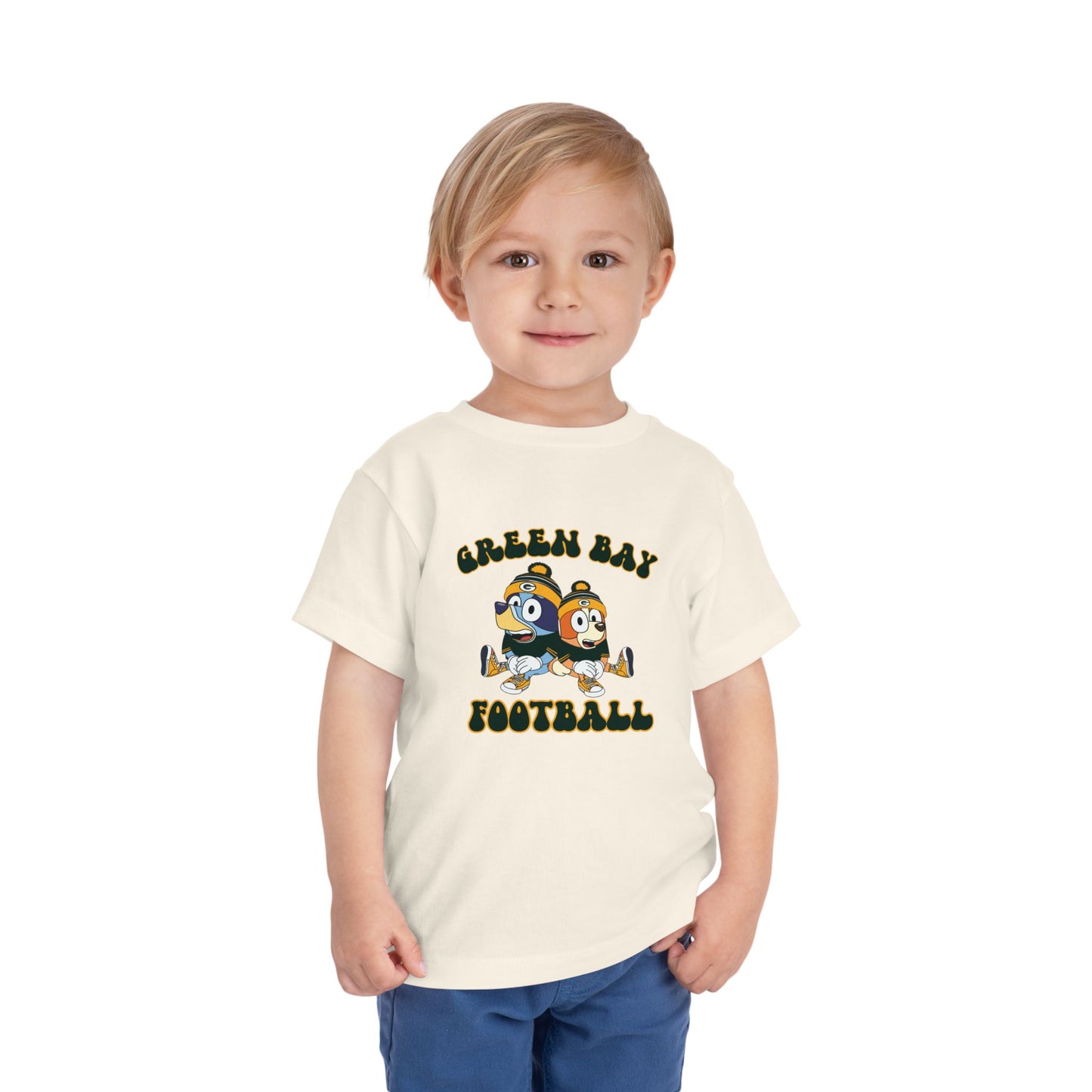 Toddler Bluey & Bingo Design Green Bay Football - Inspired T-Shirt