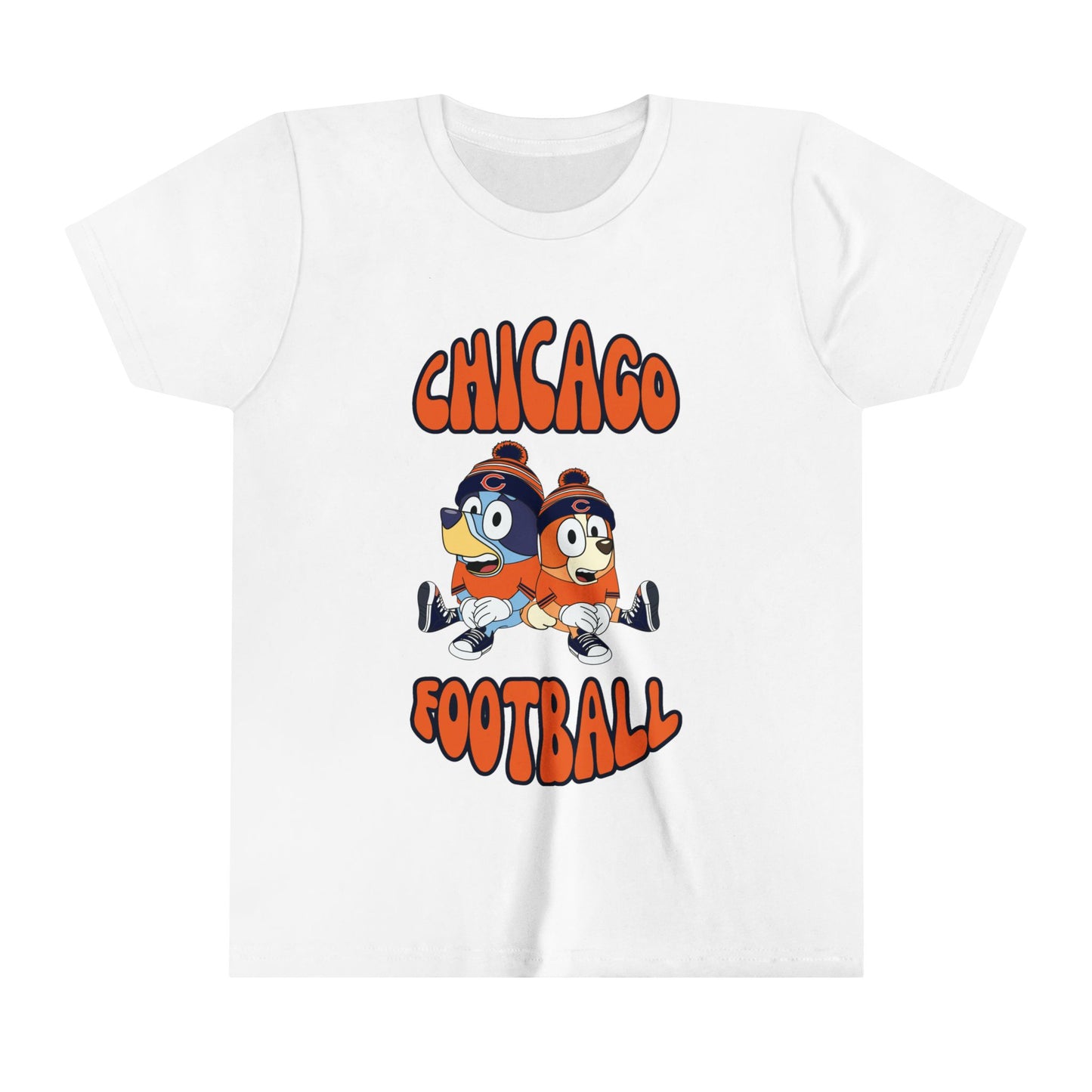 Youth Bluey & Bingo Design Bears Football - Inspired T-Shirt