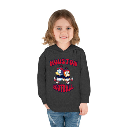 Toddler Bluey & Bingo Design Texans Football - Inspired Pullover Fleece Hoodie