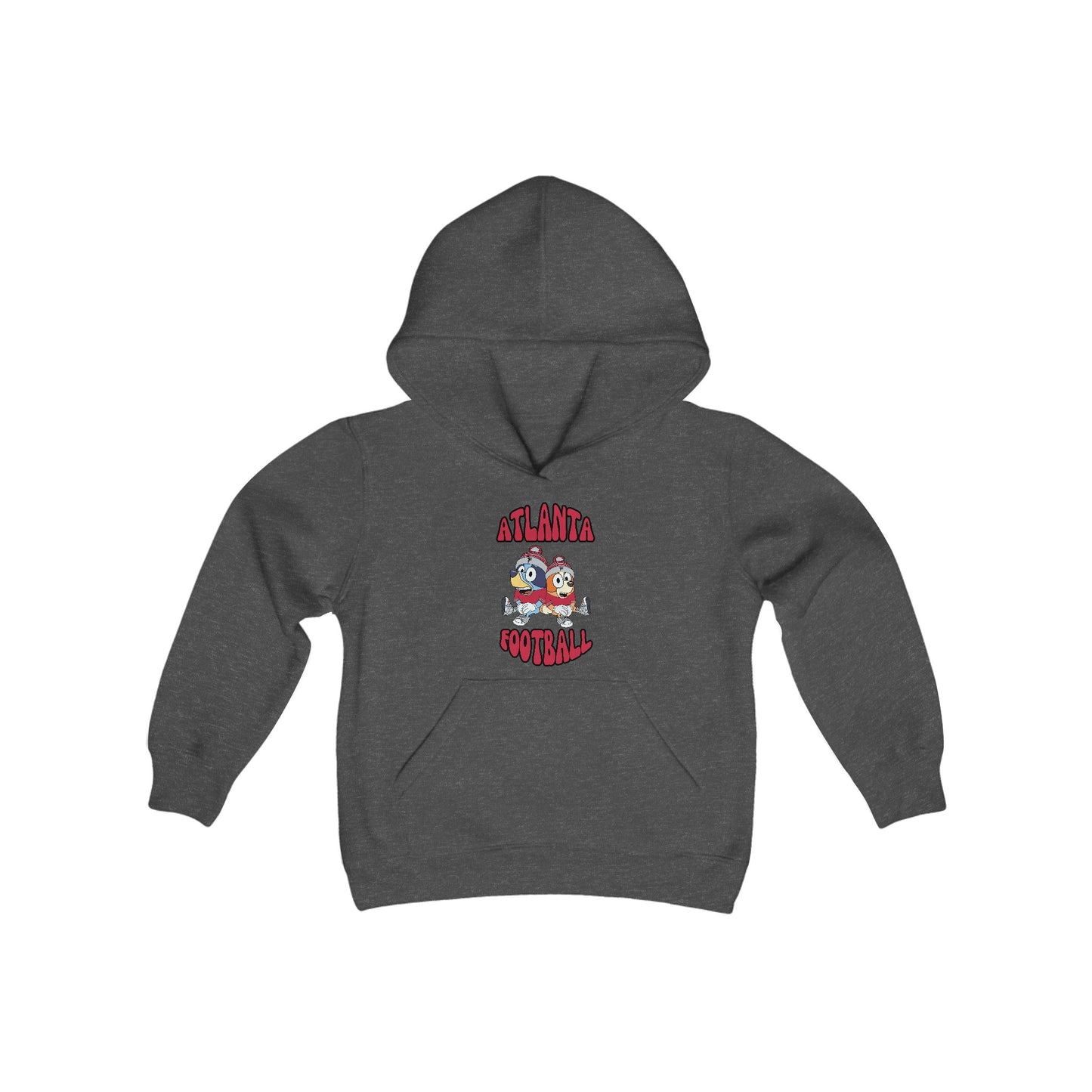 Youth Bluey & Bingo Design Falcons Football - Inspired Heavy Blend Hooded Sweatshirt