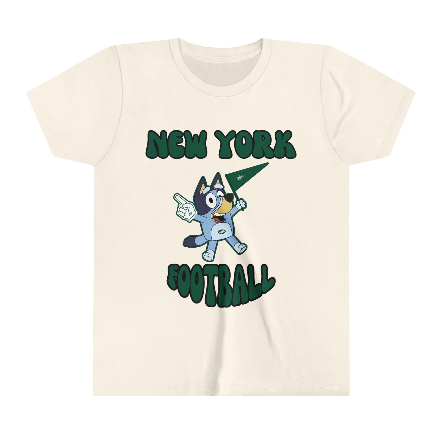 Youth Bluey Design New York Jets Football -Inspired T-Shirt