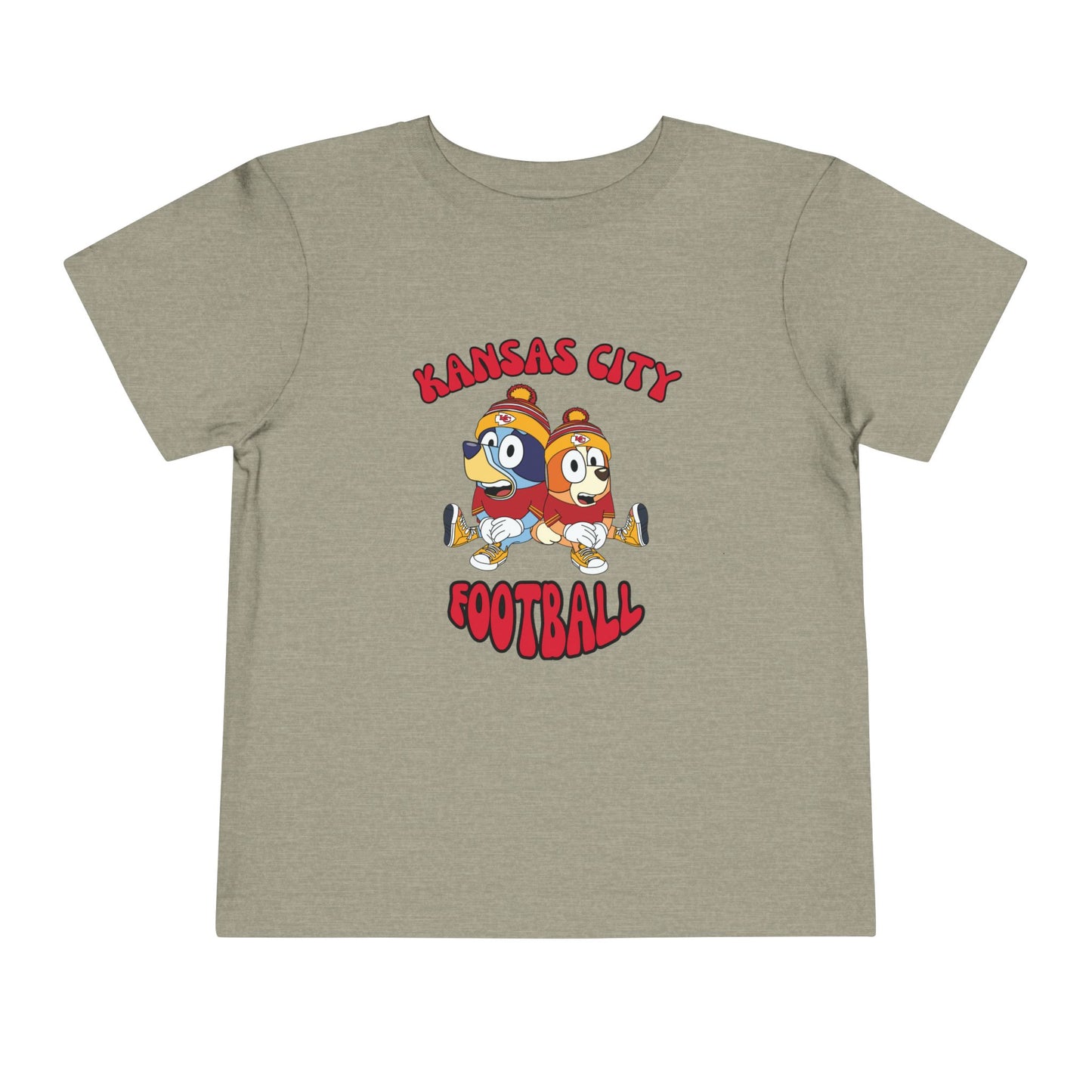 Toddler Bluey & Bingo Design Kansas City Chiefs Football - Inspired T-Shirt