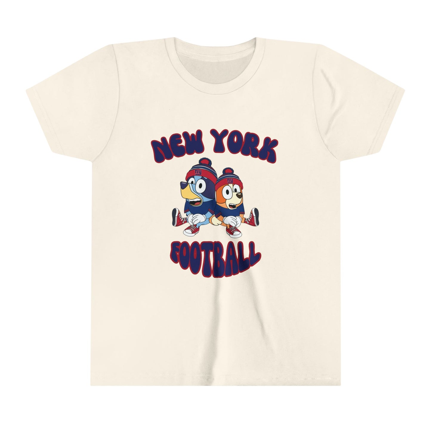 Youth Bluey & Bingo Design New York Giants Football - Inspired T-Shirt