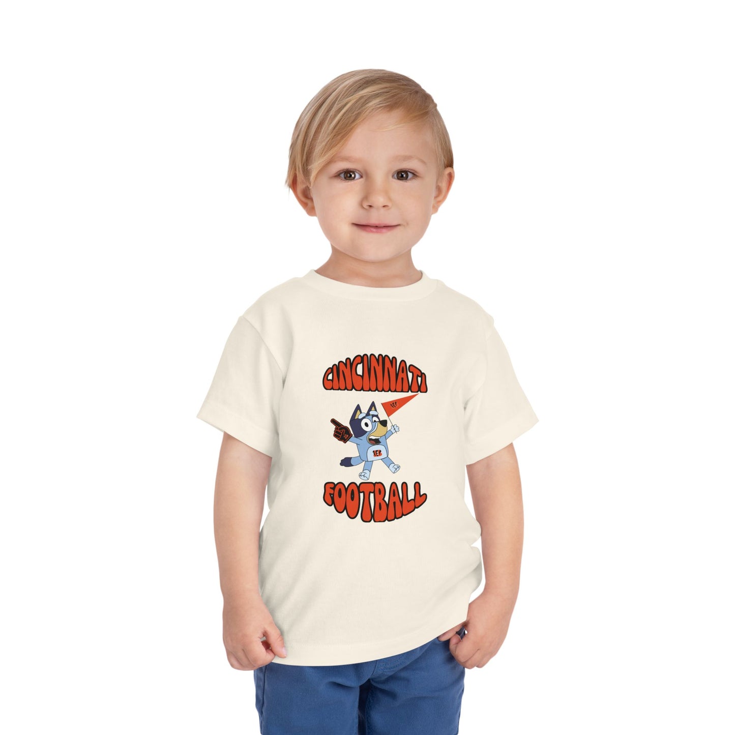 Toddler Bluey Design Cincinnati Bengals Football - Inspired T-Shirt