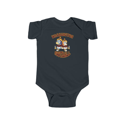 Infant Bluey & Bingo Design Commanders Football - Inspired Onesie