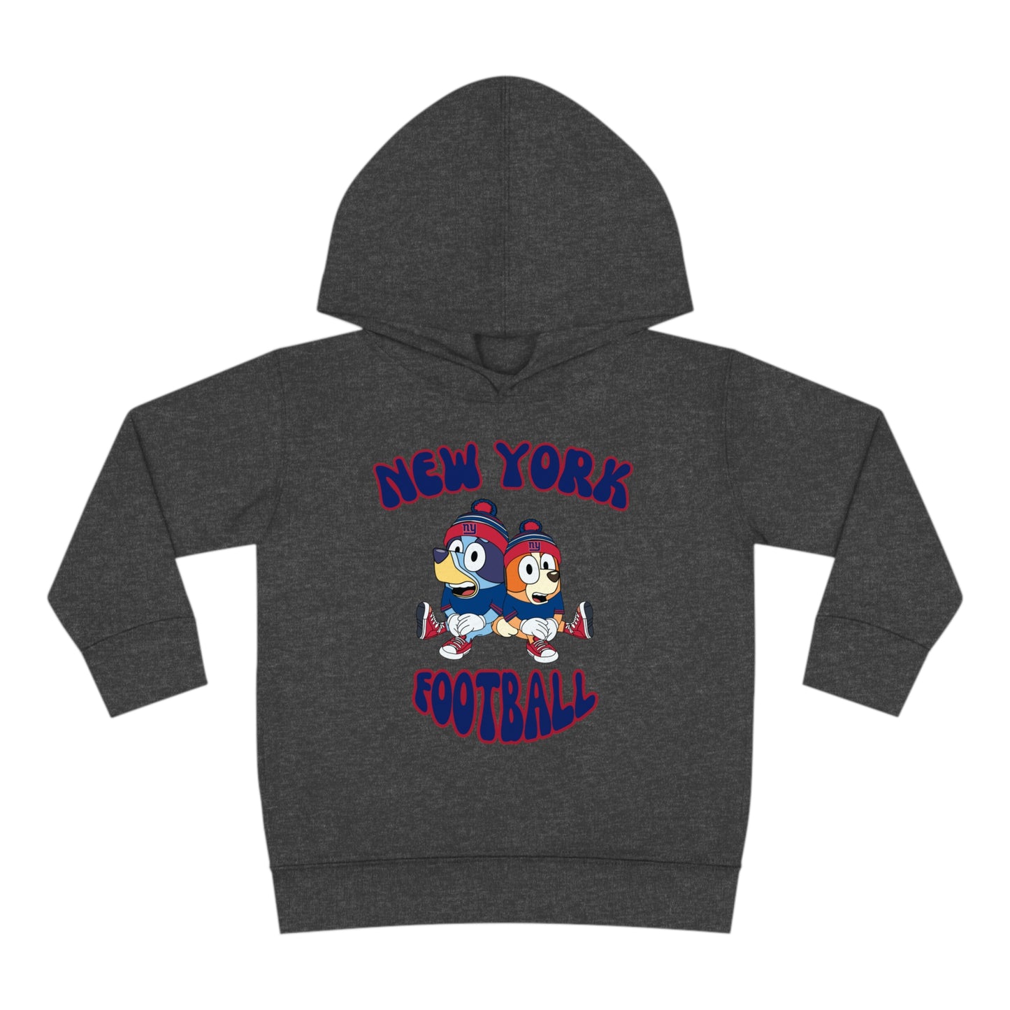 Toddler Bluey & Bingo Design New York Giants Football - Inspired Pullover Fleece Hoodie