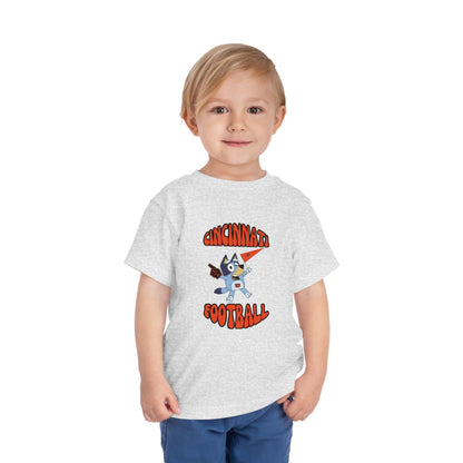 Toddler Bluey Design Cincinnati Bengals Football - Inspired T-Shirt