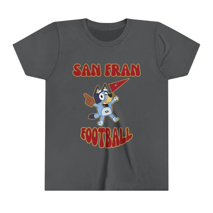 Youth Bluey Design San Francisco 49ers Football -Inspired T-Shirt