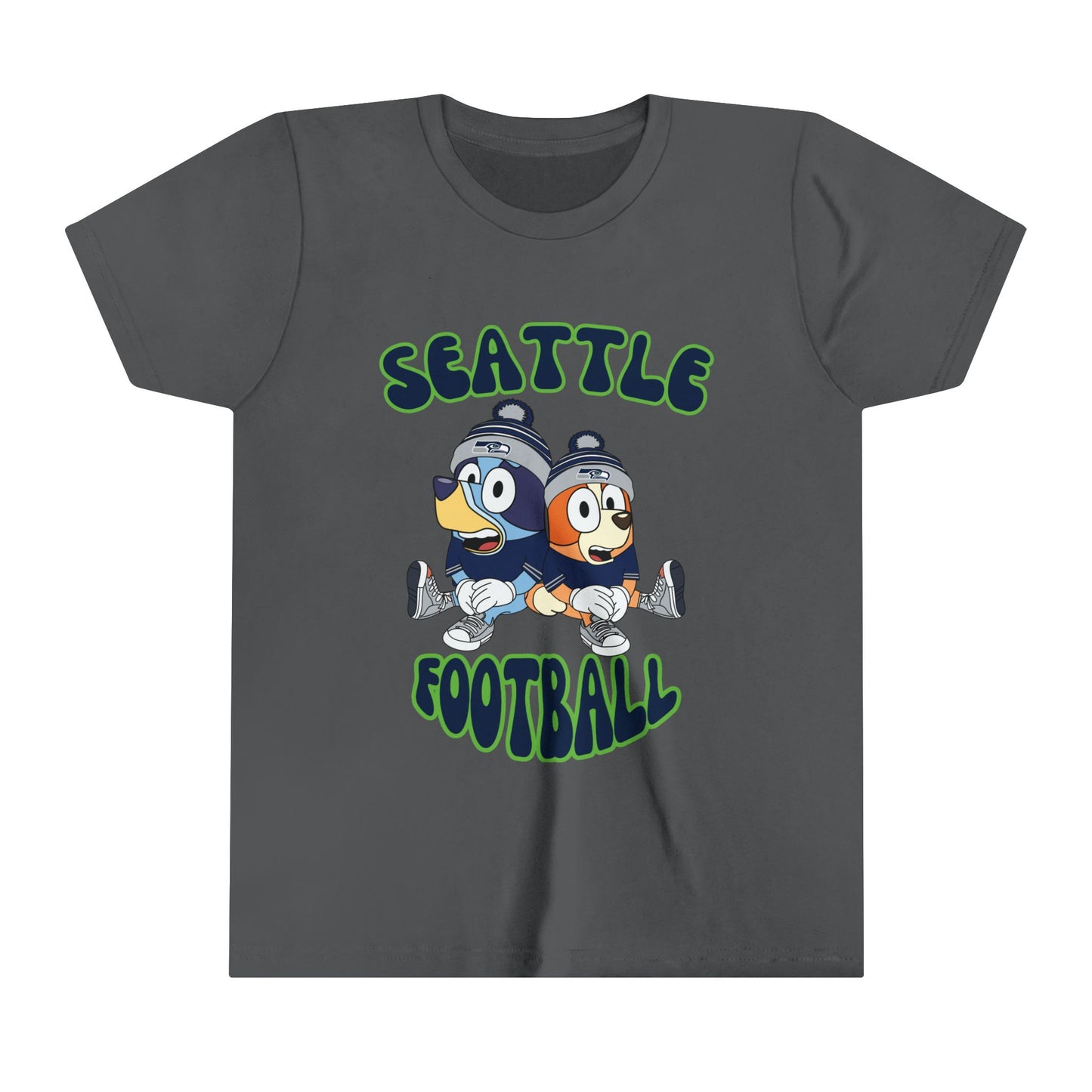 Youth Bluey & Bingo Design Seahawks Football - Inspired T-Shirt