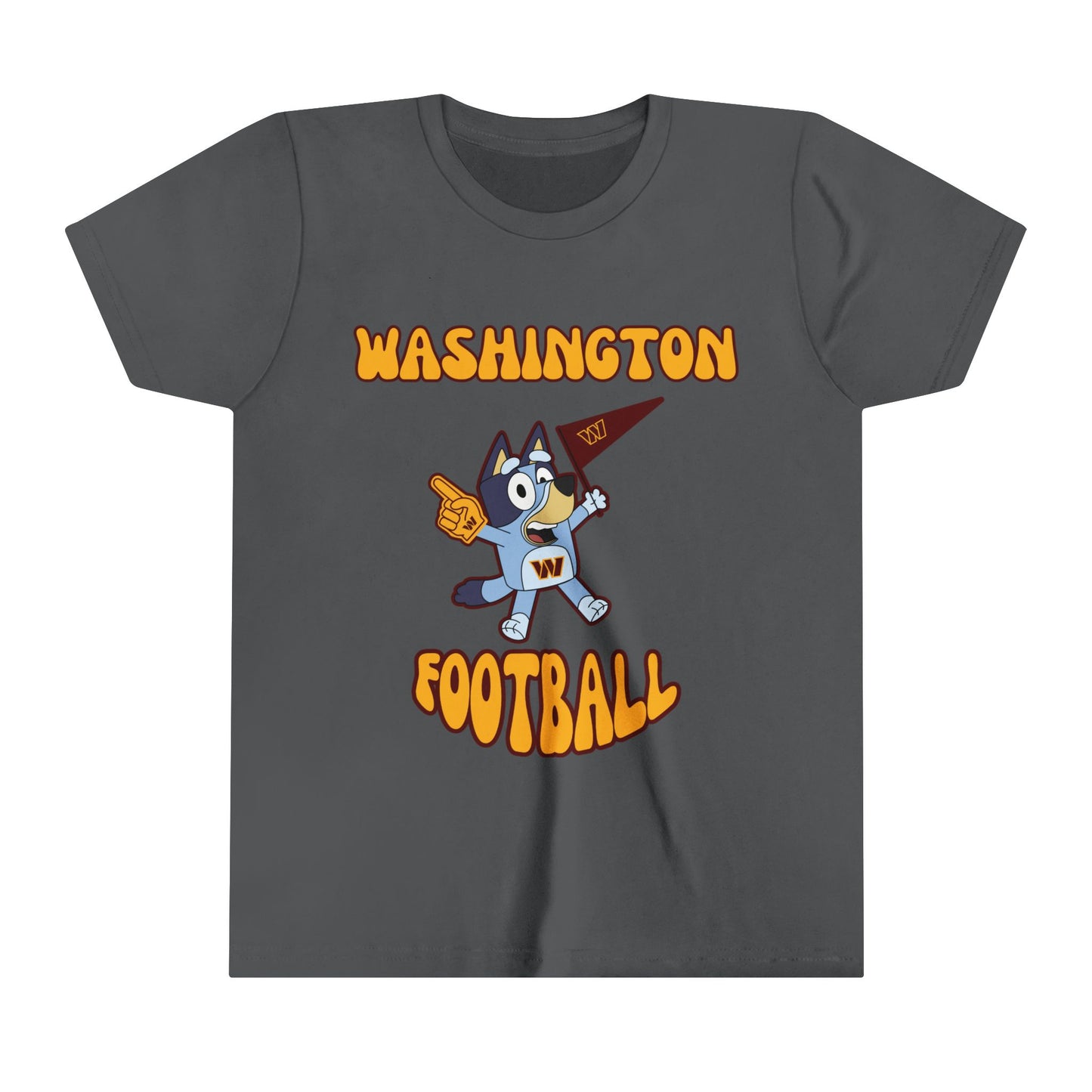 Youth Bluey Design Washington Commanders Football -Inspired T-Shirt