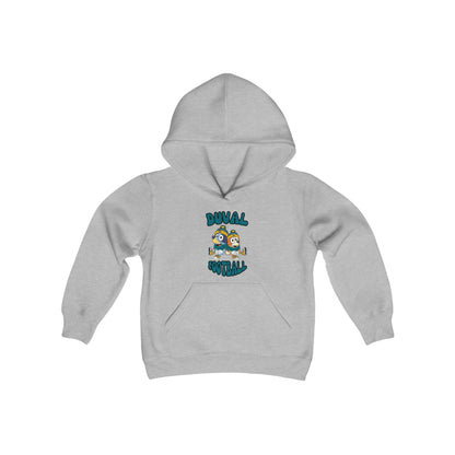 Youth Bluey & Bingo Design Jaguars Football - Inspired Heavy Blend Hooded Sweatshirt