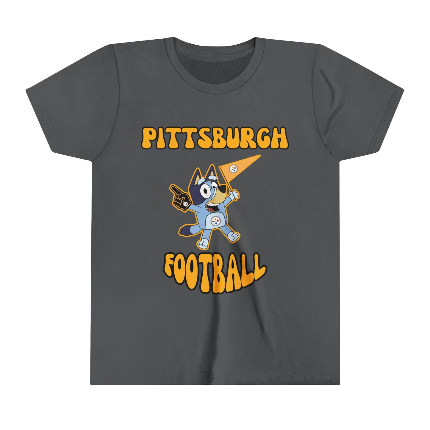 Youth Bluey Design Pittsburgh Steelers Football -Inspired T-Shirt