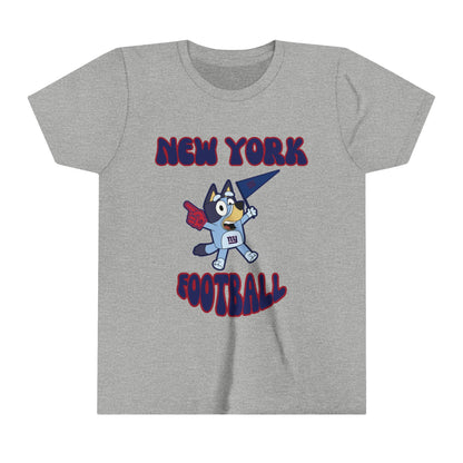 Youth Bluey Design New York Giants Football -Inspired T-Shirt