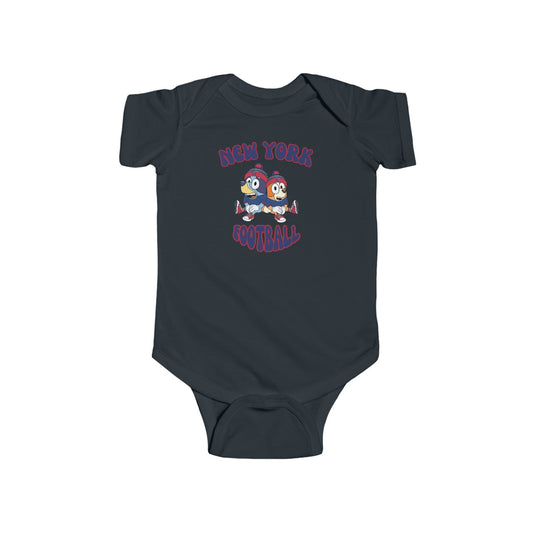 Infant Bluey & Bingo Design New York Giants Football - Inspired Onesie