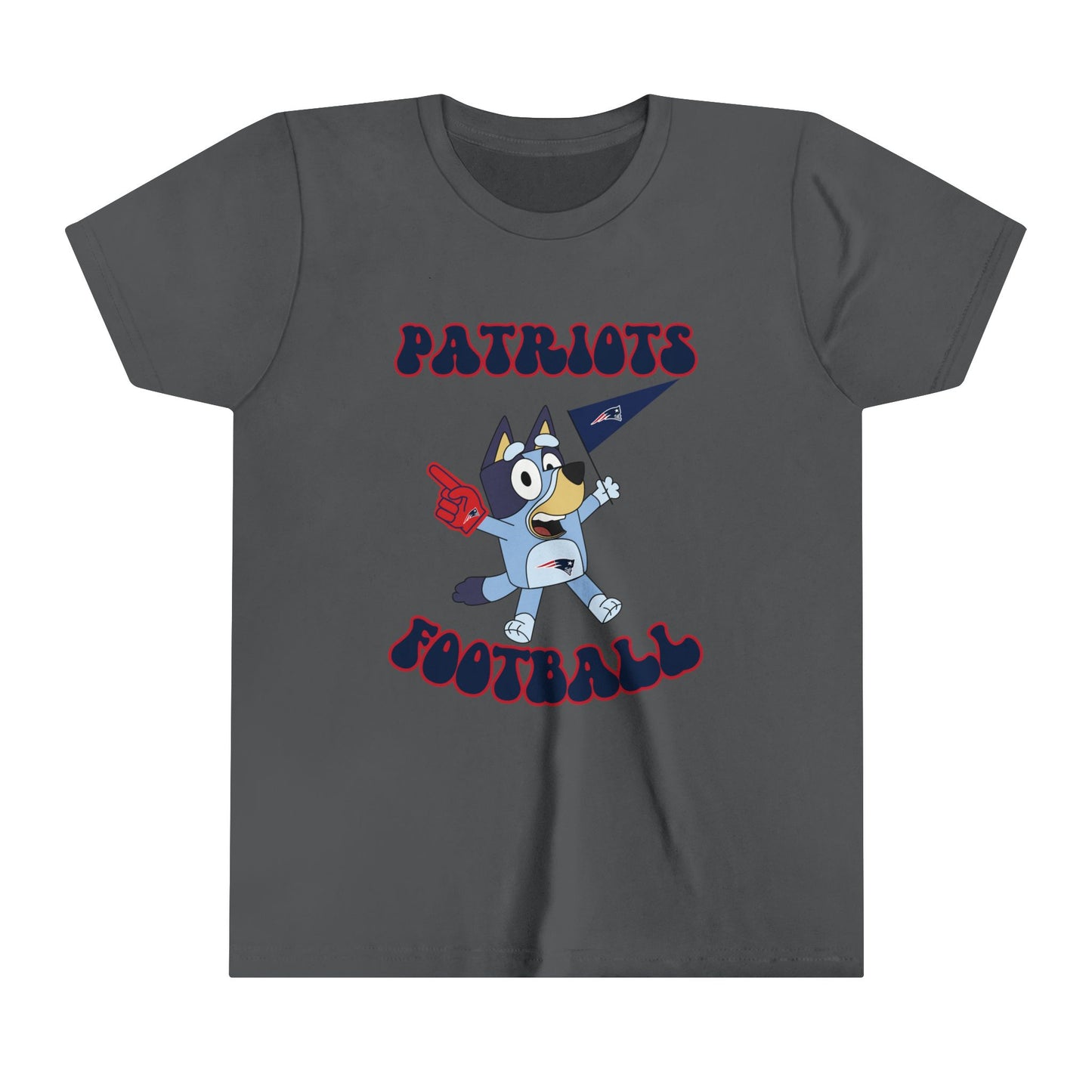 Youth Bluey Design Patriots Football-Inspired T-Shirt