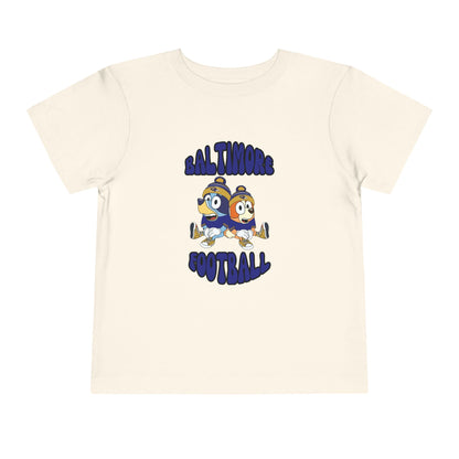 Toddler Bluey & Bingo Design Ravens Football - Inspired T-Shirt