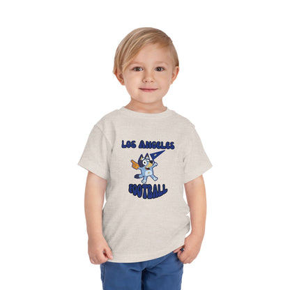 Toddler Bluey Design Las Angeles Rams Football -Inspired T-Shirt