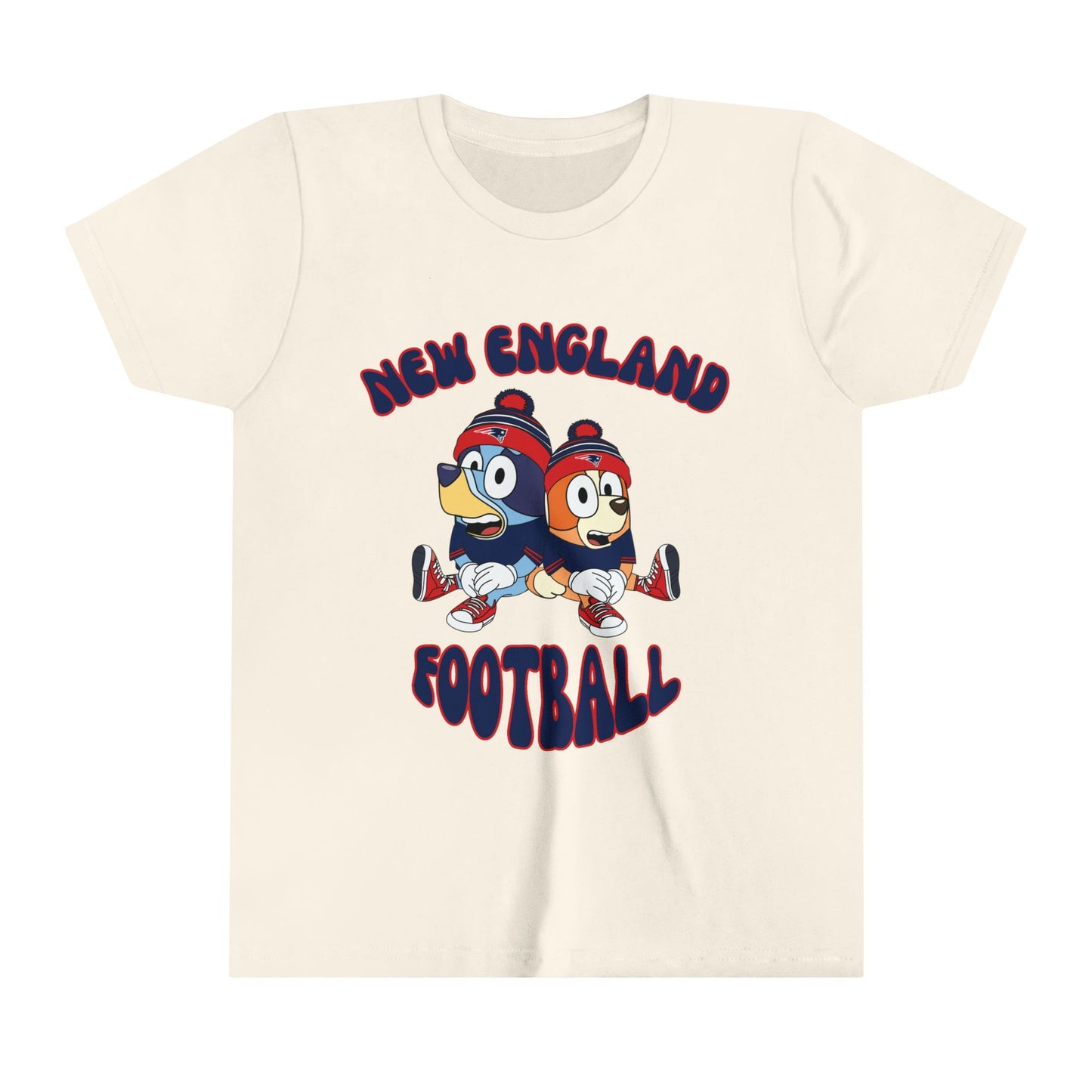 Youth Bluey & Bingo Design Patriots Football - Inspired T-Shirt