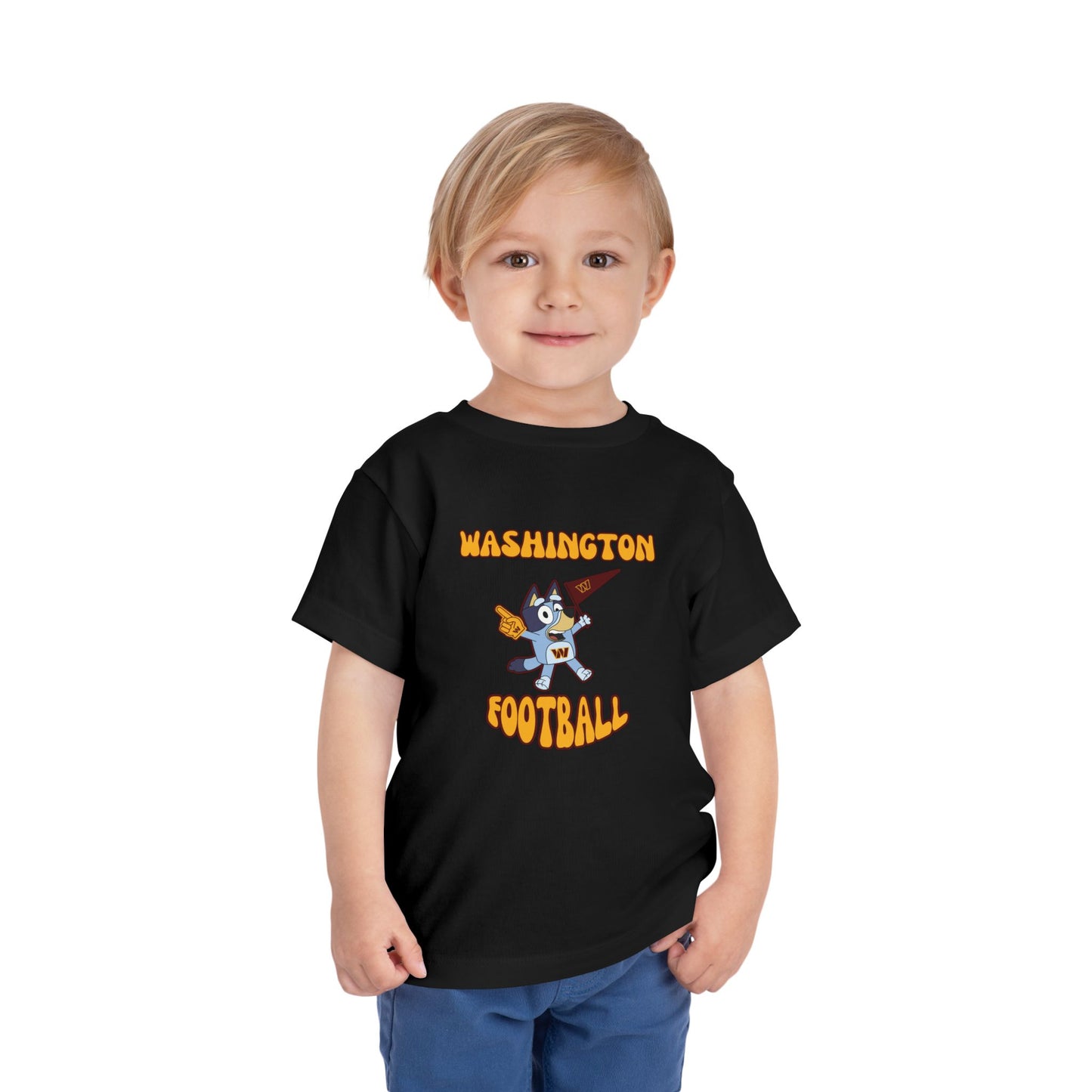 Toddler Bluey Design Washington Commanders Football -Inspired T-Shirt