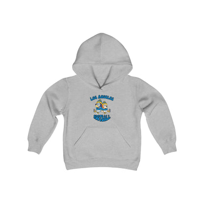 Youth Bluey & Bingo Design Chargers Football - Inspired Heavy Blend Hooded Sweatshirt