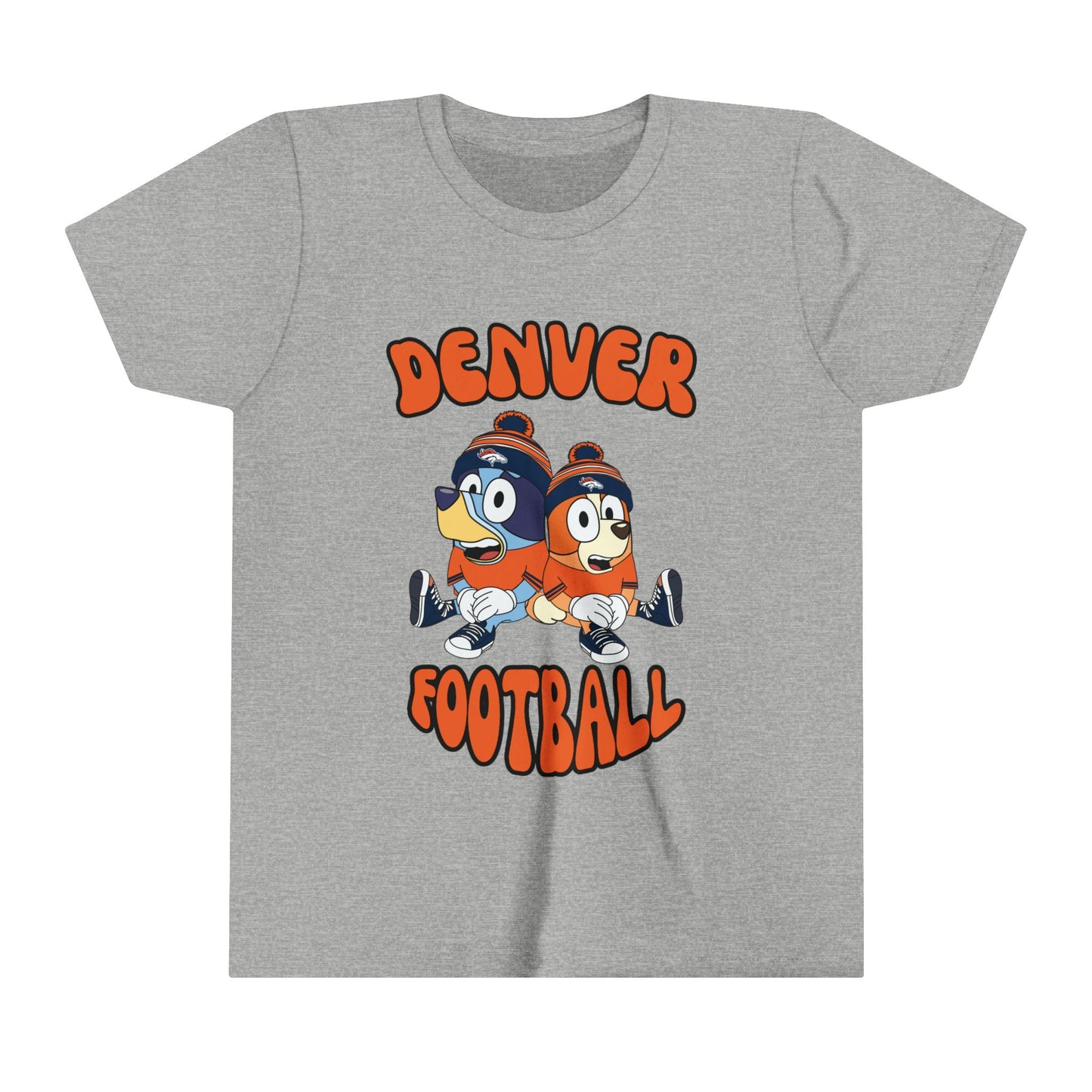 Youth Bluey & Bingo Design Broncos Football - Inspired T-Shirt